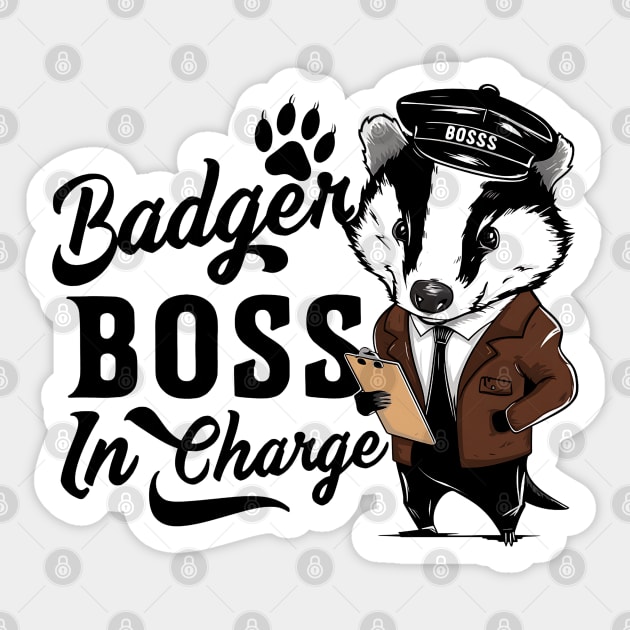 Badger Boss in a charge Sticker by NomiCrafts